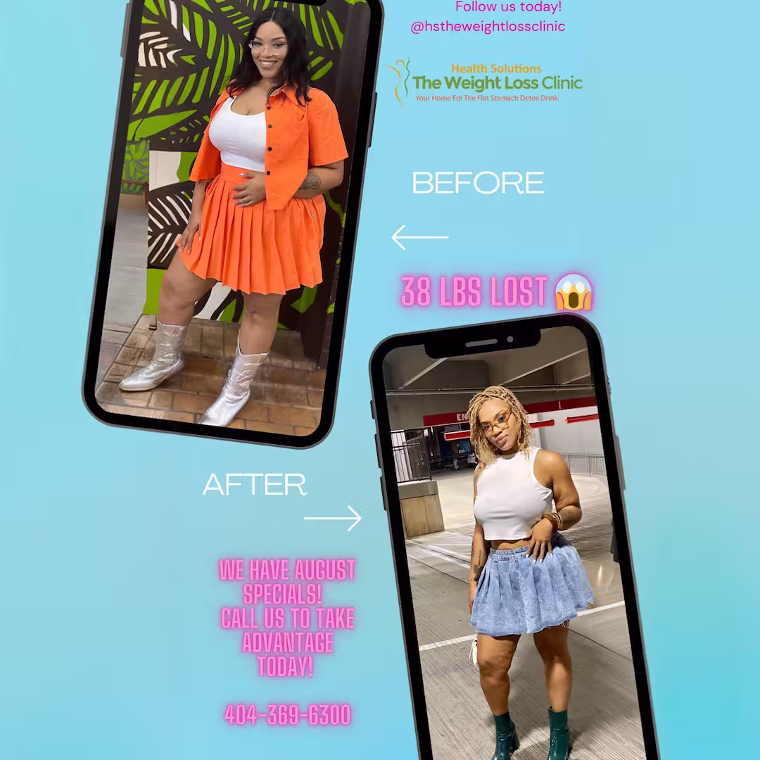 Before & After 4-1 Client weight loss photos shared on mobile phones