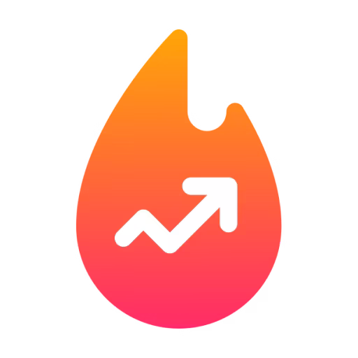 Flame with arrow icon representing a faster metabolism