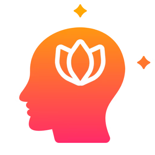 Head with flower icon representing overall wellness